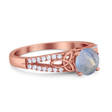 Vintage Style Round Natural Stone Ring