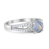 Vintage Style Round Natural Stone Ring