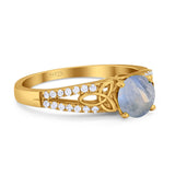 Vintage Style Round Natural Stone Ring