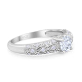 Vintage Style Round Natural Stone Solitaire Ring