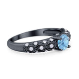 Vintage Style Round Natural Stone Solitaire Ring