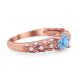 Vintage Style Round Natural Stone Solitaire Ring