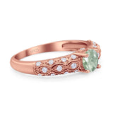 Vintage Style Round Natural Stone Solitaire Ring