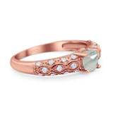 Vintage Style Round Natural Stone Solitaire Ring