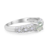 Vintage Style Round Natural Stone Solitaire Ring