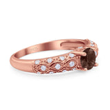 Vintage Style Round Natural Stone Solitaire Ring