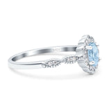 Art Deco Oval Natural Stone Floral Ring