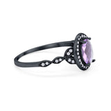 Oval Halo Vintage Style Statement Rings