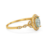 Oval Halo Vintage Style Statement Rings