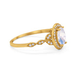 Oval Halo Vintage Style Statement Rings