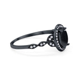 Oval Halo Vintage Style Statement Rings