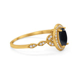 Oval Halo Vintage Style Statement Rings