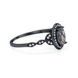 Oval Halo Vintage Style Statement Rings