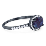 Art Deco Oval Natural Stone Solitaire Ring