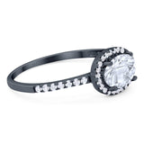 Art Deco Oval Natural Stone Solitaire Ring