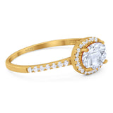 Art Deco Oval Natural Stone Solitaire Ring