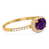 Art Deco Oval Natural Stone Solitaire Ring