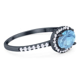 Art Deco Oval Natural Stone Solitaire Ring