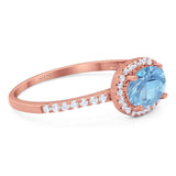 Art Deco Oval Natural Stone Solitaire Ring