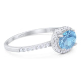 Art Deco Oval Natural Stone Solitaire Ring