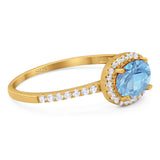 Art Deco Oval Natural Stone Solitaire Ring