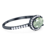 Art Deco Oval Natural Stone Solitaire Ring