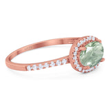 Art Deco Oval Natural Stone Solitaire Ring