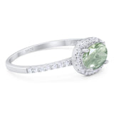 Art Deco Oval Natural Stone Solitaire Ring