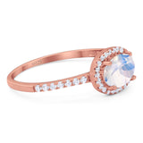 Art Deco Oval Natural Stone Solitaire Ring