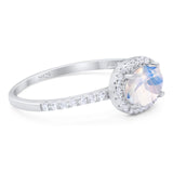 Art Deco Oval Natural Stone Solitaire Ring