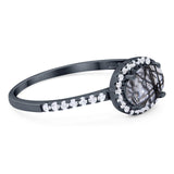 Art Deco Oval Natural Stone Solitaire Ring