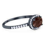 Art Deco Oval Natural Stone Solitaire Ring