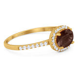 Art Deco Oval Natural Stone Solitaire Ring