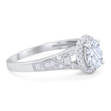 Vintage Style Oval Natural Stone Art Deco Ring