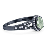 Vintage Style Oval Natural Stone Art Deco Ring