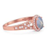 Vintage Style Oval Natural Stone Art Deco Ring