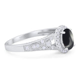 Vintage Style Oval Natural Stone Art Deco Ring