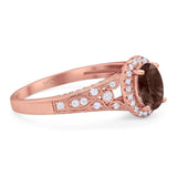 Vintage Style Oval Natural Stone Art Deco Ring