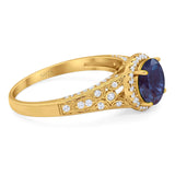 Vintage Style Round Natural Stone Ring