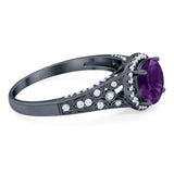 Vintage Style Round Natural Stone Ring