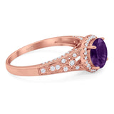 Vintage Style Round Natural Stone Ring