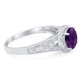 Vintage Style Round Natural Stone Ring