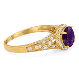 Vintage Style Round Natural Stone Ring