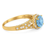 Vintage Style Round Natural Stone Ring