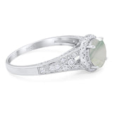 Vintage Style Round Natural Stone Ring