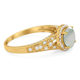 Vintage Style Round Natural Stone Ring