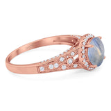 Vintage Style Round Natural Stone Ring