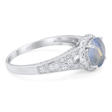 Vintage Style Round Natural Stone Ring