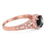 Vintage Style Round Natural Stone Ring