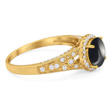 Vintage Style Round Natural Stone Ring